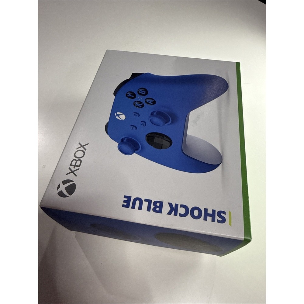 New Microsoft Original Xbox Controller S Shock Blue -Box Is Damaged